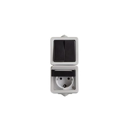 Kanlux TEKNO 05-3529-143 fek függőleg Csillárkapcs+dugalj,gyerv.IP54 27136
