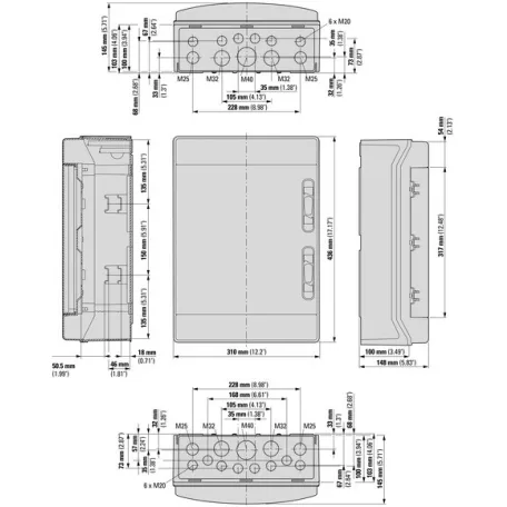 Eaton Falon kívüli lakáselosztó 2x12M+átlátszó ajtó+sin 174191