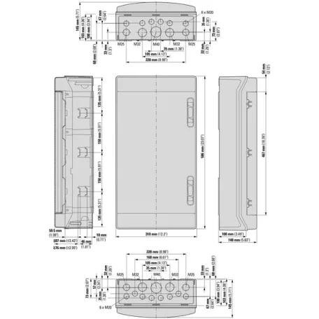 Eaton Falon kívüli lakáselosztó 3x12M+átlátszó ajtó+sin 174199