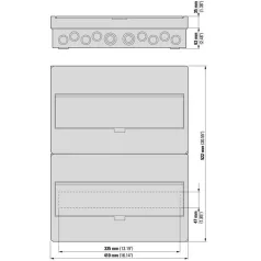   Eaton Falon kívüli lakáselosztó 2x18M BC-O-2/36-ECO átlátszó ajtó 280350