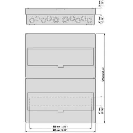 Eaton Falon kívüli lakáselosztó 2x18M BC-O-2/36-ECO átlátszó ajtó 280350