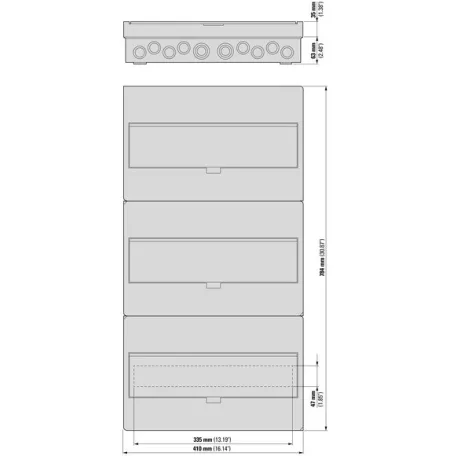 Eaton Falon kívüli lakáselosztó 3x18M BC-O-3/54-ECO átlátszó ajtó 280351