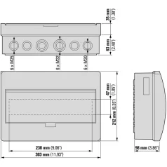   Eaton Falon kívüli lakáselosztó 1x12M+fehér ajtó+sin 281691