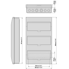   Eaton Falon kívüli lakáselosztó 3X12M BC-O-3/36-ECO átlátszó ajtó+sin 284640
