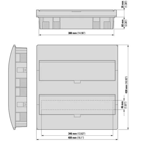 Eaton Süllyesztett lakáselosztó 2x18M BC-U-2/36-TW-ECO teli ajtó 281711