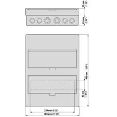   Eaton Falon kívüli lakáselosztó 2x12M BC-O-2/24-TW-ECO teli ajtó 281693