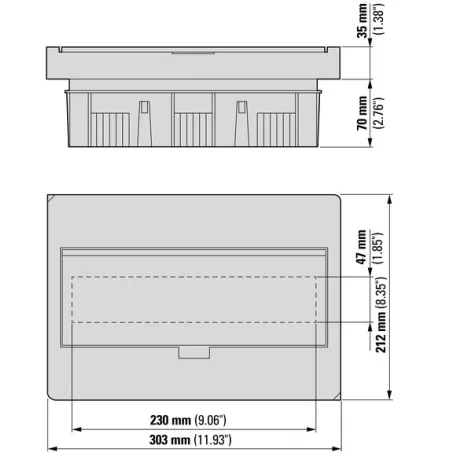 Eaton Süllyesztett lakáselosztó 1x12M BC-U-1/12-TW-ECO teli ajtó 281698