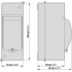   Eaton Falon kívüli lakáselosztó 1x2M MINI-2-T átlátszó ajtó 177071