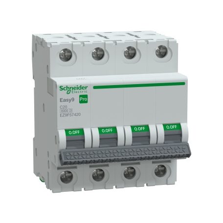 SCHNEIDER EASY9 PRO Kismegszakító, 4P, C, 20A EZ9F57420
