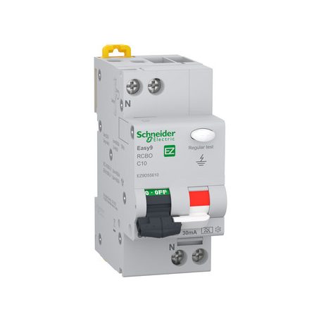 SCHNEIDER EASY9 PRO Áramvédős kismegszakító, A osztály, 1P-N, C, 10A, 30mA EZ9D55610