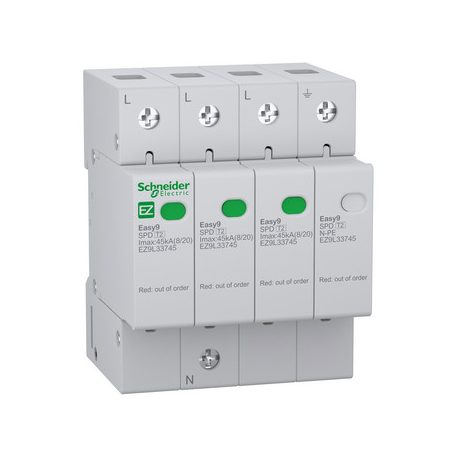 SCHNEIDER EASY9 PRO Túlfeszültség-korlátozó, T2, 45kA, 3P-N EZ9L33745