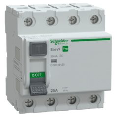   SCHNEIDER EASY9 PRO Áram-védőkapcsoló, A osztály, 4P, 25A, 30mA EZ9R49425