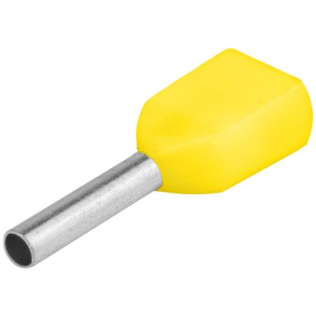 Tracon 2×6mm2, l=14 mm E22I Szigetelt (PA6.6) iker-érvéghüvely, ónoz. elektr.réz, sárga 5997374102940