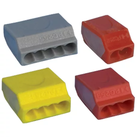 Tracon 4×(0,75-2,5mm2) 450VAC, max. 16A TRC254 Csavar nélküli vezetékösszekötő, sárga 5997374143813