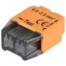 Tracon 2x0,5-2,5mm2, 450VAC, max. 16A RVU2,5-2 Csavar nélküli vezetékösszekötő, narancssárga 5997374233057