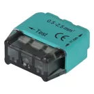 Tracon 3x0,5-2,5mm2, 450VAC, max. 16A RVU2,5-3 Csavar nélküli vezetékösszekötő, zöld 5997374233064