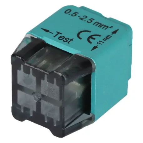 Tracon 4x0,5-2,5mm2, 450VAC, max. 16A RVU2,5-4 Csavar nélküli vezetékösszekötő, zöld 5997374233071