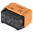 Tracon 8x0,5-2,5mm2, 450VAC, max. 16A RVU2,5-8 Csavar nélküli vezetékösszekötő, narancssárga 5997374233101