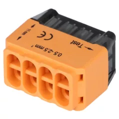   Tracon 8x0,5-2,5mm2, 450VAC, max. 16A RVU2,5-8 Csavar nélküli vezetékösszekötő, narancssárga 5997374233101