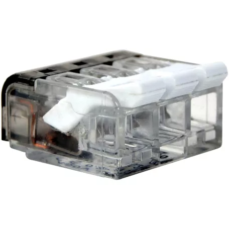 Tracon 0,2-4mm2, 32A, 450VAC 3P RVON3 Csavar nélküli vezetékösszekötő, nyitható átlátszó 5997374216081