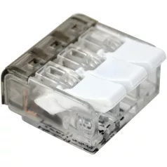   Tracon 0,2-4mm2, 32A, 450VAC 3P RVON3 Csavar nélküli vezetékösszekötő, nyitható átlátszó 5997374216081