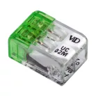 Tracon 0,2-2,5mm2, 24A, 450VAC 2P RVONK2 Csavar nélküli vezetékösszekötő, nyitható átlátszó 5997374226318