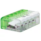 Tracon 0,2-2,5mm2, 24A, 450VAC 5P RVONK5 Csavar nélküli vezetékösszekötő, nyitható átlátszó 5997374226332