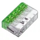 Tracon 0,2-2,5mm2, 24A, 450VAC 5P RVONK5 Csavar nélküli vezetékösszekötő, nyitható átlátszó 5997374226332
