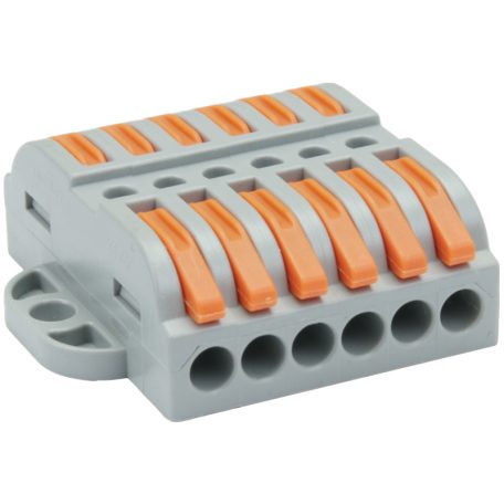 Tracon 0,5-4mm2, 32A, 400VAC 6P OVOFT66 Csavar nélküli vezetékösszekötő, toldó, nyitható 5997374224932