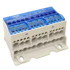 Tracon 4×35(25)mm2 / 3×5×10,3×2×25 / 4×16,6×25mm2, 690VAC/DC,125A FLSO35-4P Fővezetéki leágazó sorkapocs nyitható fedéllel 5997374211017