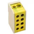 Tracon 2×16mm2 / 2×16mm2, 400VAC, 76A FLE-16ZS Főáramköri leágazó kapocs, sínre szerelhető, zöld/sárga 5997374180856
