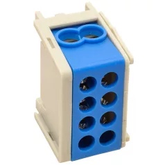   Tracon 1×35+1×25mm2/1×35+1×25mm2, 400VAC, 125A FLE-35/25K Főáramköri leágazó kapocs, sínre szerelhető, kék 5997374180900