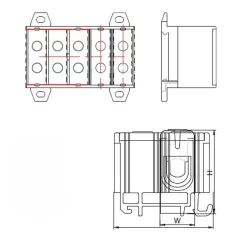   Tracon 35-240mm2, max. 1000VAC/1500VDC, max.425A FLEAL-240/2ZS Főáramköri leágazó kapocs, felületre szerelhető, zöld/sárga 5997374216999