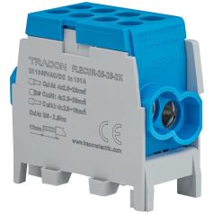   Tracon 2.5-25mm2, max. 1000VAC/DC, max.101A FLECUR-25-25-2K Főáramköri leágazó kapocs,sínre,kék,engedélyes 5997374162487