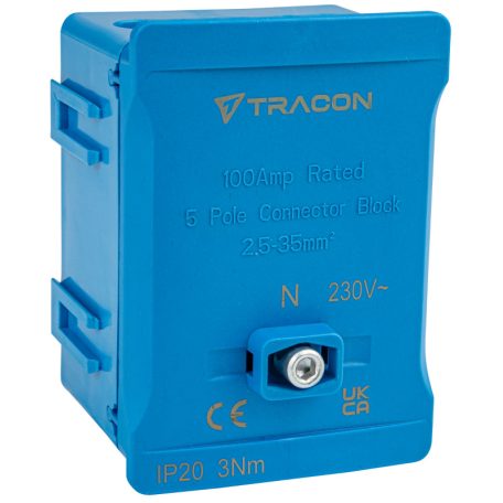 Tracon 2x35mm2 / 3x35mm2, 690VAC, 100A FSK35K Fővezetéki sorozatkapocs, plombálható, kék 5997374129244