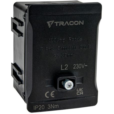 Tracon 2x35mm2 / 3x35mm2, 690VAC, 100A FSK35F Fővezetéki sorozatkapocs, plombálható, fekete 5997374129169