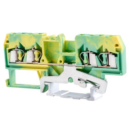 Tracon 800V 20A 0.08-2.5 mm2 4p TSKC2,5/4JD Védővezető ipari sorozatkapocs, rugós, sínre, zöld/sárga 5997374207508