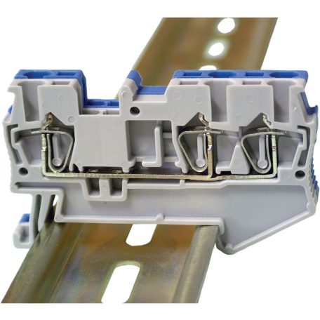 Tracon 0,14-1,5mm2, 500VAC, 17,5A TSKB1/3 Háromkapcsos ipari sorozatkapocs, rugós, sínre, szürke 5997374144070