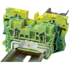   Tracon 0,5-6mm2, 57A TSKB6JD Védővezető ipari sorozatkapocs, rugós, sínre, zöld/sárga 5997374144391