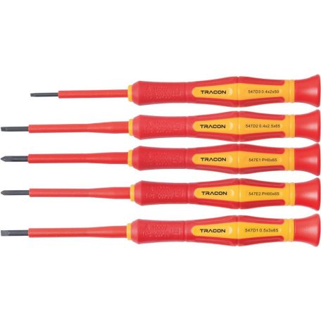Tracon AC 1000 V, 5pcs CSETP5 1000 V-ra szigetelt precíziós csavarhúzó szett 5997374236911