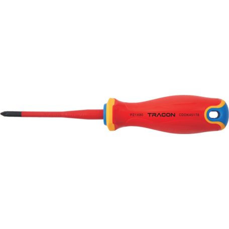Tracon AC 1000V, 4,5x178mm CDDK45178 Csavarhúzó, csillag-kombi, 1000V-ra sziget.,sárga-piros nyél 5997374236867