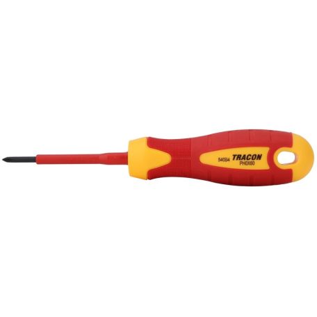Tracon PH0 3×60mm, AC 1000V SD3060PH0 Csavarhúzó, kereszthornyú, 1000V-ra szigetelt, CrV 5997374219525