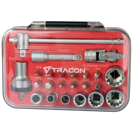 Tracon 19 bit RK23 Univerzális racsnis T fejes bitkészlet 5997374232579