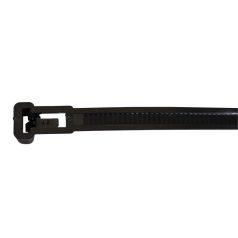   Tracon 200×7.6mm, D=10-50mm, PA 6.6 181-NY Nyitható kábelkötegelő, fekete 5997374123105