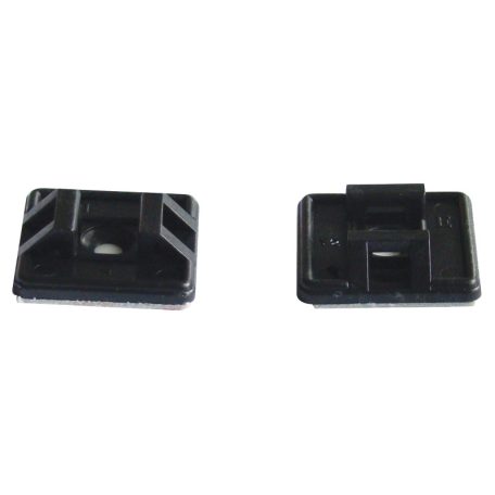 Tracon 26,5×26,5mm, d=4,3mm, PA6.6 TALP271-2 Öntapadós/csavarozható, 2oldalt fűzhető kötegelő talp,fekete 5997374179157