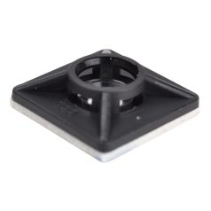   Tracon 19×19mm, d=5mm, PA6.6, 3M TALP201 Öntapadós/csavarozható, 4oldalt fűzhető kötegelő talp,fekete 5997374220477