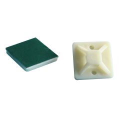   Tracon 25×25mm, d=3,5mm, PA6.6 TALP270 Öntapadós/csavarozható, 4oldalt fűzhető kötegelő talp, natúr 5997374100588