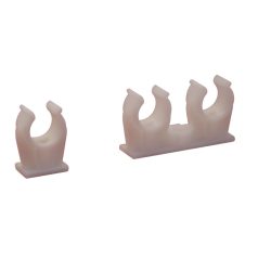   Tracon 2×(d=16-18mm), PP TKCP-16-18/2 Pattintható kábel- és csőrögzítő, tiplivel+csavarral, fehér 5997374161596