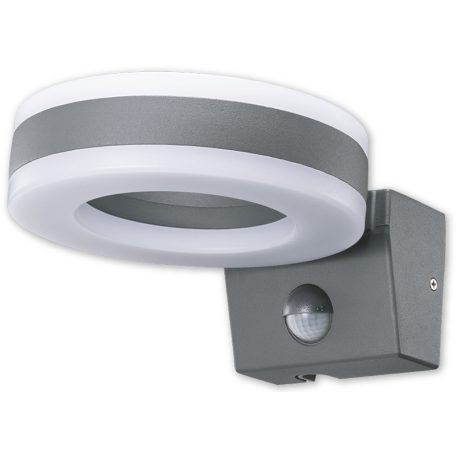Tracon 230VAC,20W,1700lm,4500K,10s-5m,3-2000lx,9m,IP65,EEI=F SLOMA20W Mozgásérzékelős fali lámpatest, gyűrű forma, antracit 5997374223881