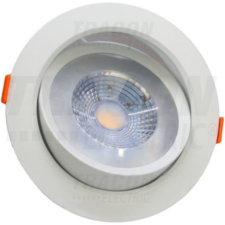 Tracon 200-240 V, 50Hz, 7W, 4000K, 450lm, 38°, IP20,D=95mm, EEI=G DLCOB7NW Beépíthető álmennyezeti LED lámpatest, forgatható 5997374225069
